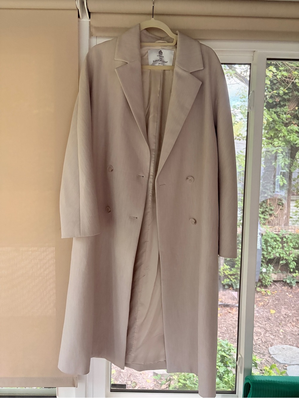 Aritzia Women's Long Light Taupe Trench Coat